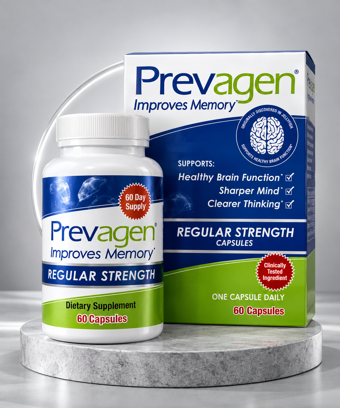 Prevagen® Regular Strength Memory & Brain Support Dietary Supplement (60 Capsules, 60-Day Supply)