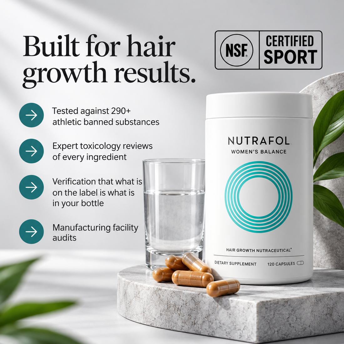 Nutrafol Women’s Balance Hair Growth Nutraceutical Dietary Supplement (120 Capsules)