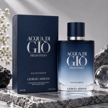Giorgio Armani Acqua Di Giò Profondo Eau De Parfum – Long-Lasting Aquatic Men's Fragrance (100ml / 3.4 Fl. Oz.)